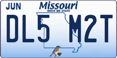 MO license plate DL5M2T