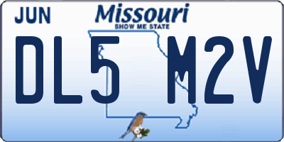 MO license plate DL5M2V