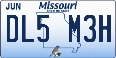 MO license plate DL5M3H
