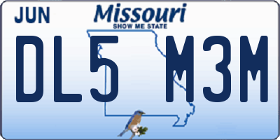 MO license plate DL5M3M