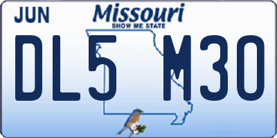MO license plate DL5M3O