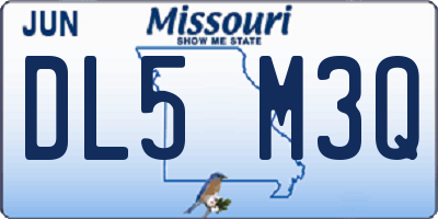 MO license plate DL5M3Q