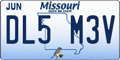 MO license plate DL5M3V