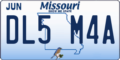 MO license plate DL5M4A