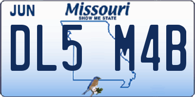 MO license plate DL5M4B