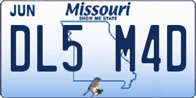 MO license plate DL5M4D