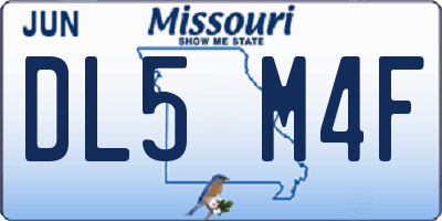 MO license plate DL5M4F