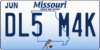 MO license plate DL5M4K
