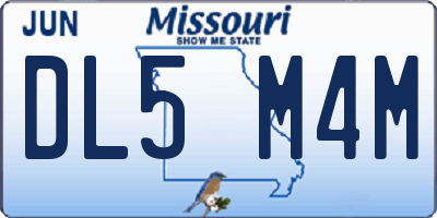 MO license plate DL5M4M