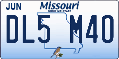 MO license plate DL5M4O