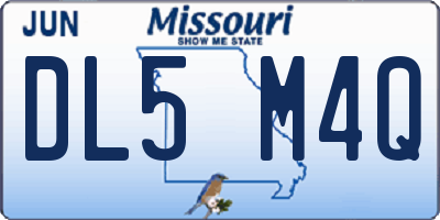MO license plate DL5M4Q