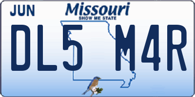 MO license plate DL5M4R