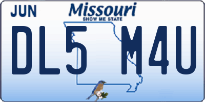 MO license plate DL5M4U