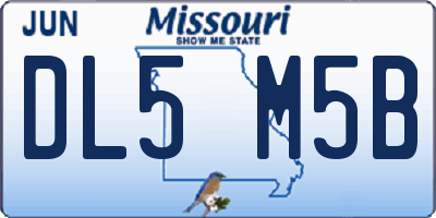 MO license plate DL5M5B