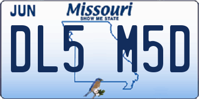 MO license plate DL5M5D