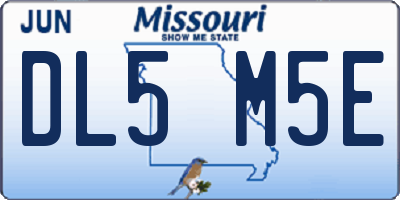 MO license plate DL5M5E