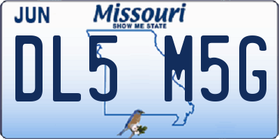 MO license plate DL5M5G