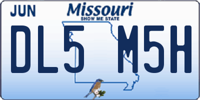 MO license plate DL5M5H
