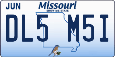 MO license plate DL5M5I