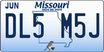 MO license plate DL5M5J