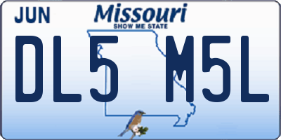 MO license plate DL5M5L