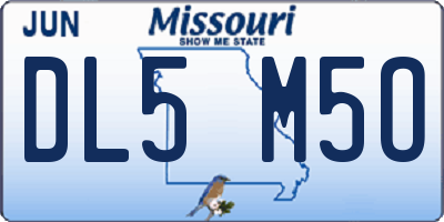 MO license plate DL5M5O