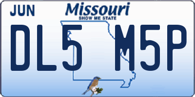 MO license plate DL5M5P