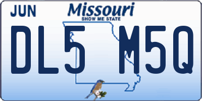 MO license plate DL5M5Q