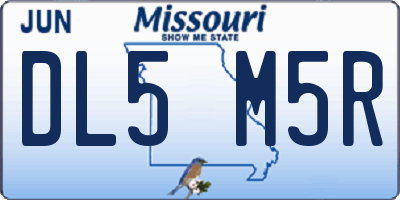 MO license plate DL5M5R