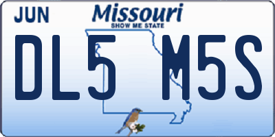 MO license plate DL5M5S