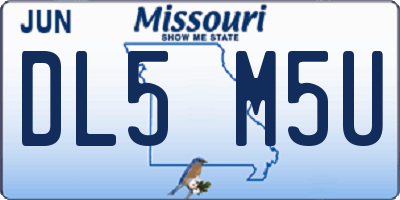 MO license plate DL5M5U
