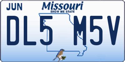 MO license plate DL5M5V