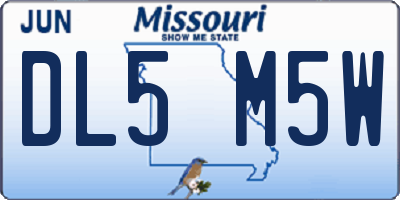 MO license plate DL5M5W