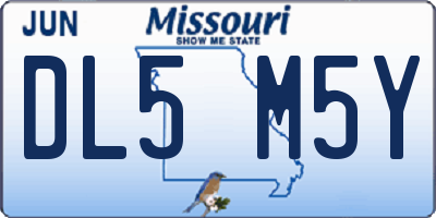 MO license plate DL5M5Y