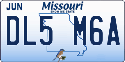 MO license plate DL5M6A