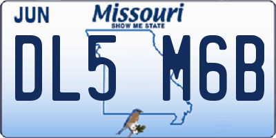 MO license plate DL5M6B