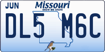 MO license plate DL5M6C