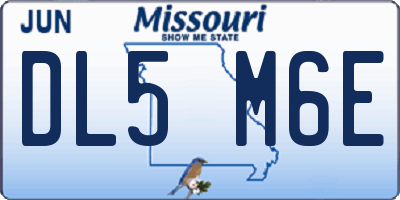 MO license plate DL5M6E