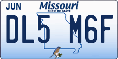 MO license plate DL5M6F