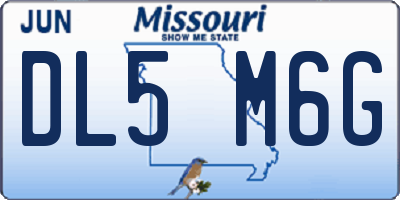 MO license plate DL5M6G