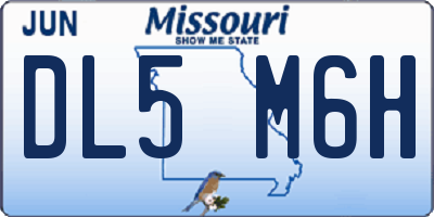 MO license plate DL5M6H