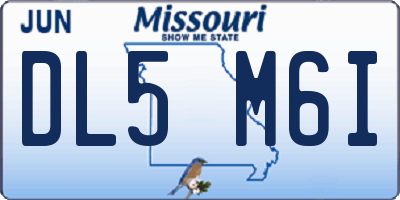 MO license plate DL5M6I
