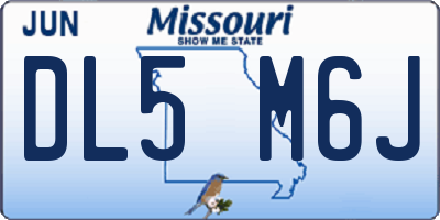 MO license plate DL5M6J