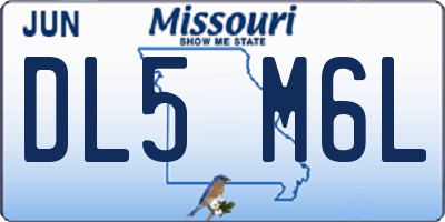 MO license plate DL5M6L