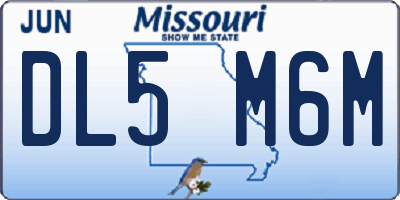 MO license plate DL5M6M