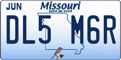 MO license plate DL5M6R