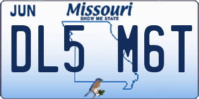 MO license plate DL5M6T