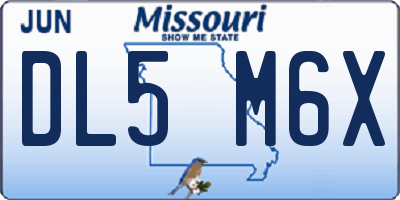 MO license plate DL5M6X