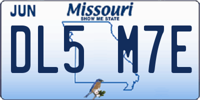 MO license plate DL5M7E