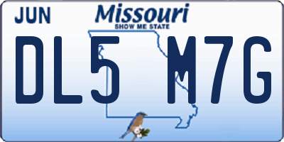 MO license plate DL5M7G